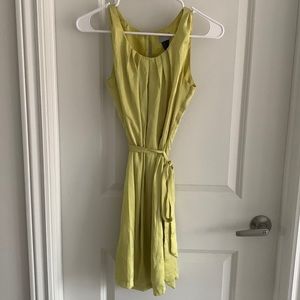 Gold yellow satin H&M dress with tie